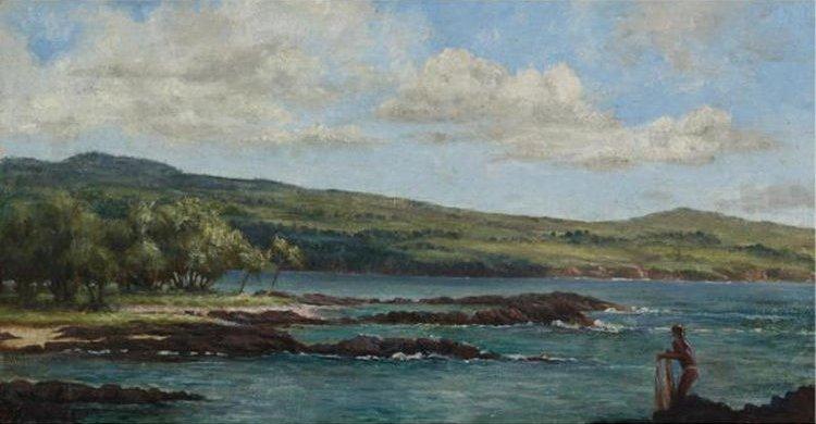 Helen Thomas Dranga Casting a Net, Hawaii oil painting picture